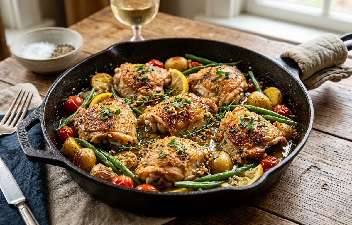 Easy One Pan Garlic Butter Chicken Thighs